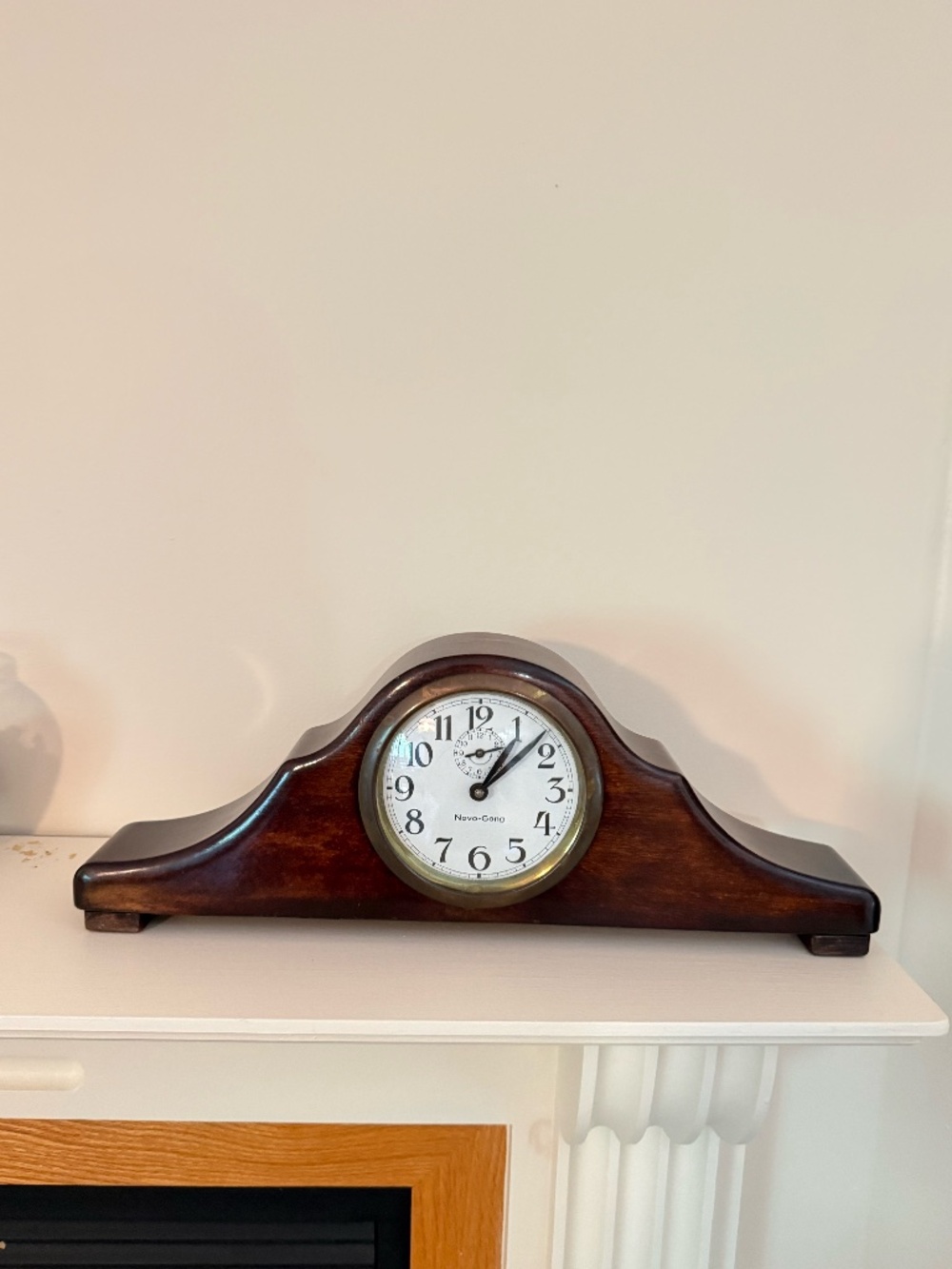 Vintage Novo-Gong Wooden Mantel Clock Classic Desk Fireplace Clock 100% working